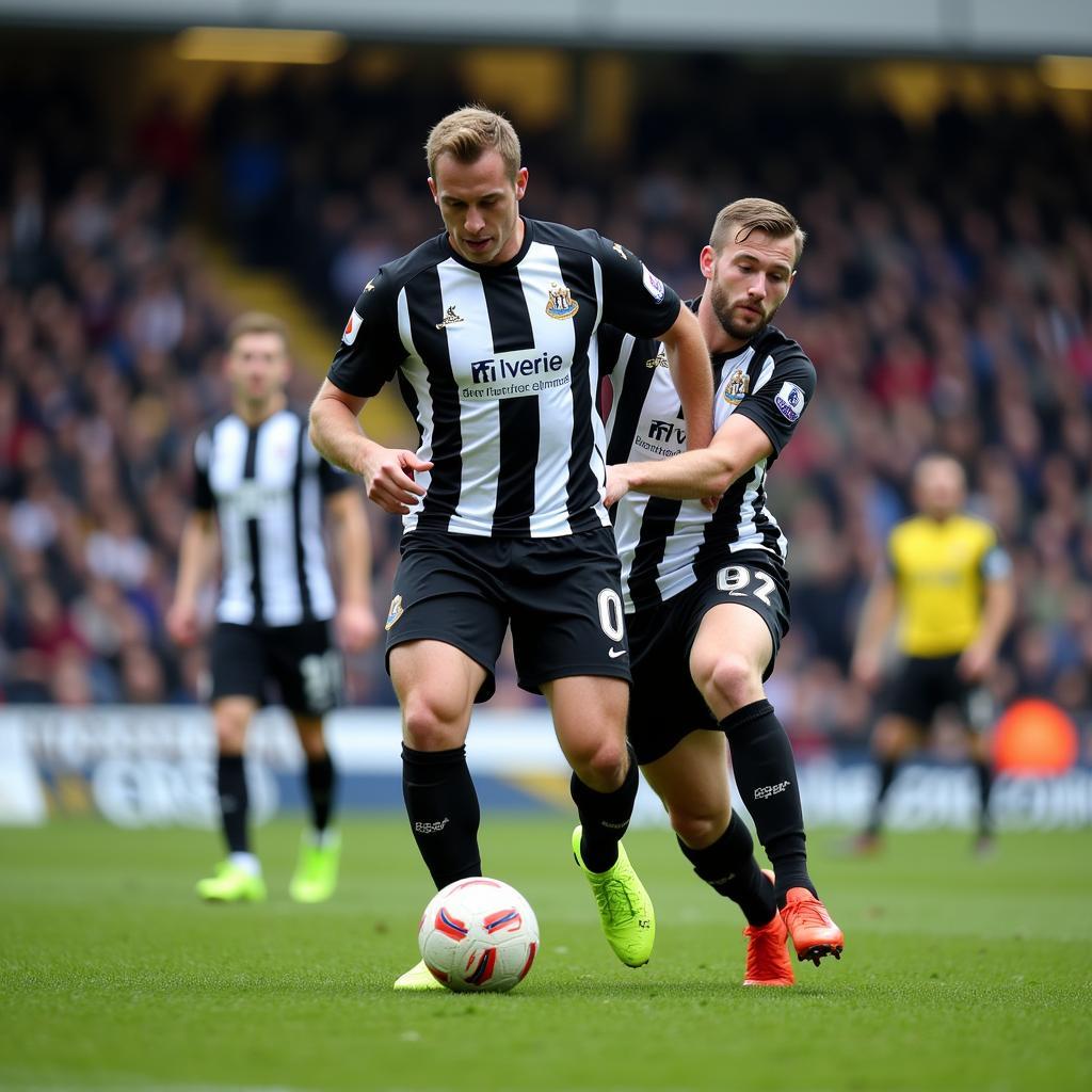 Aaron Hughes trong màu áo Newcastle United