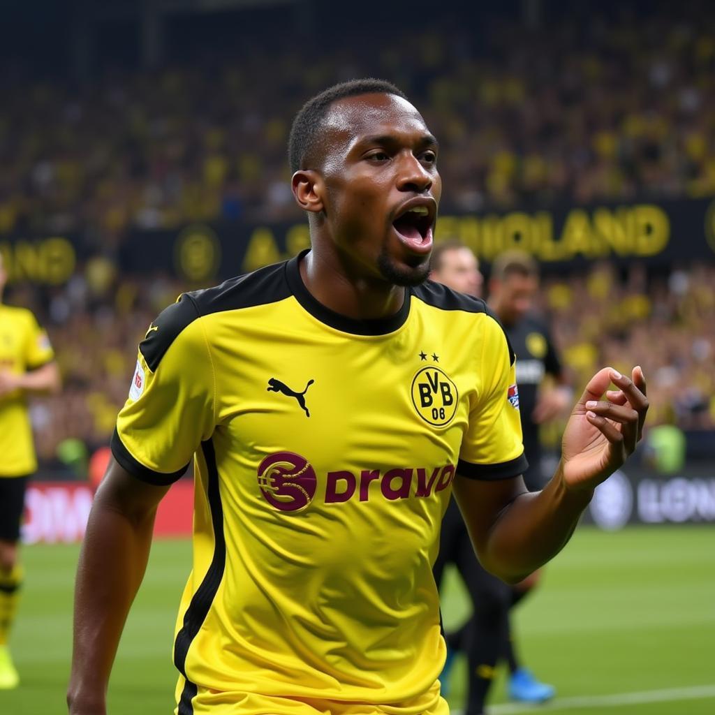 Adrian Ramos ăn mừng bàn thắng trong màu áo Borussia Dortmund