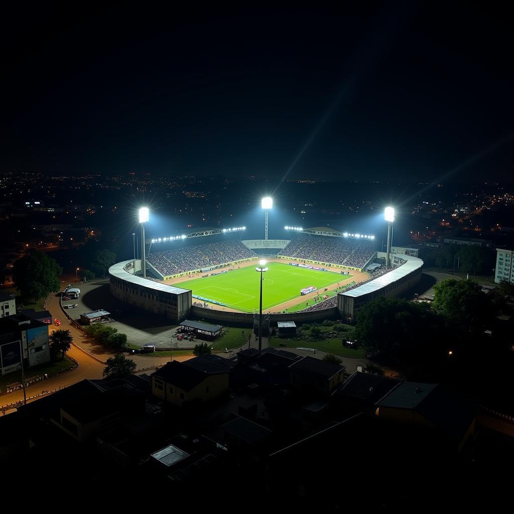 Sân vận động Ahmadu Bello ở Kaduna về đêm