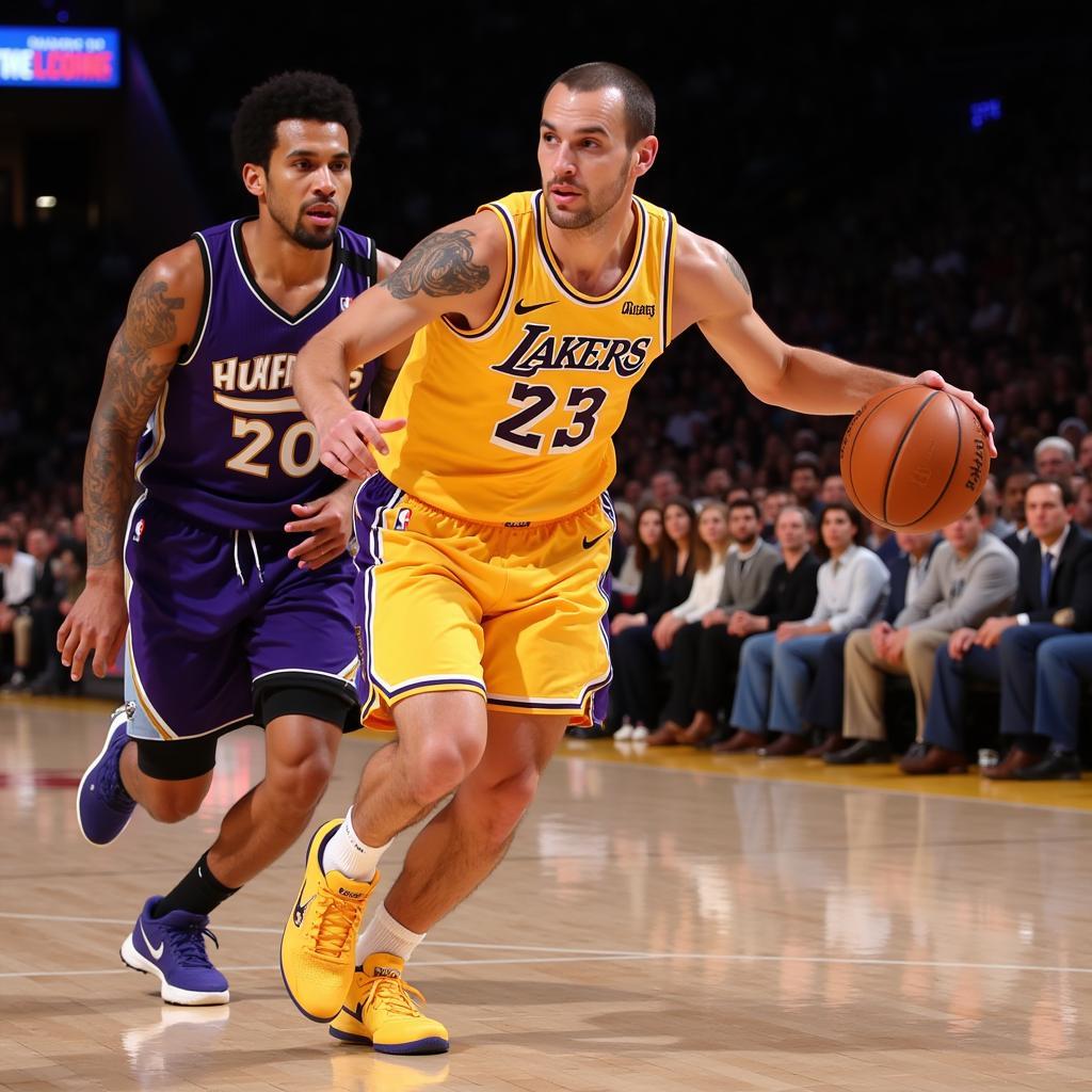 Alex Caruso trong màu áo Los Angeles Lakers