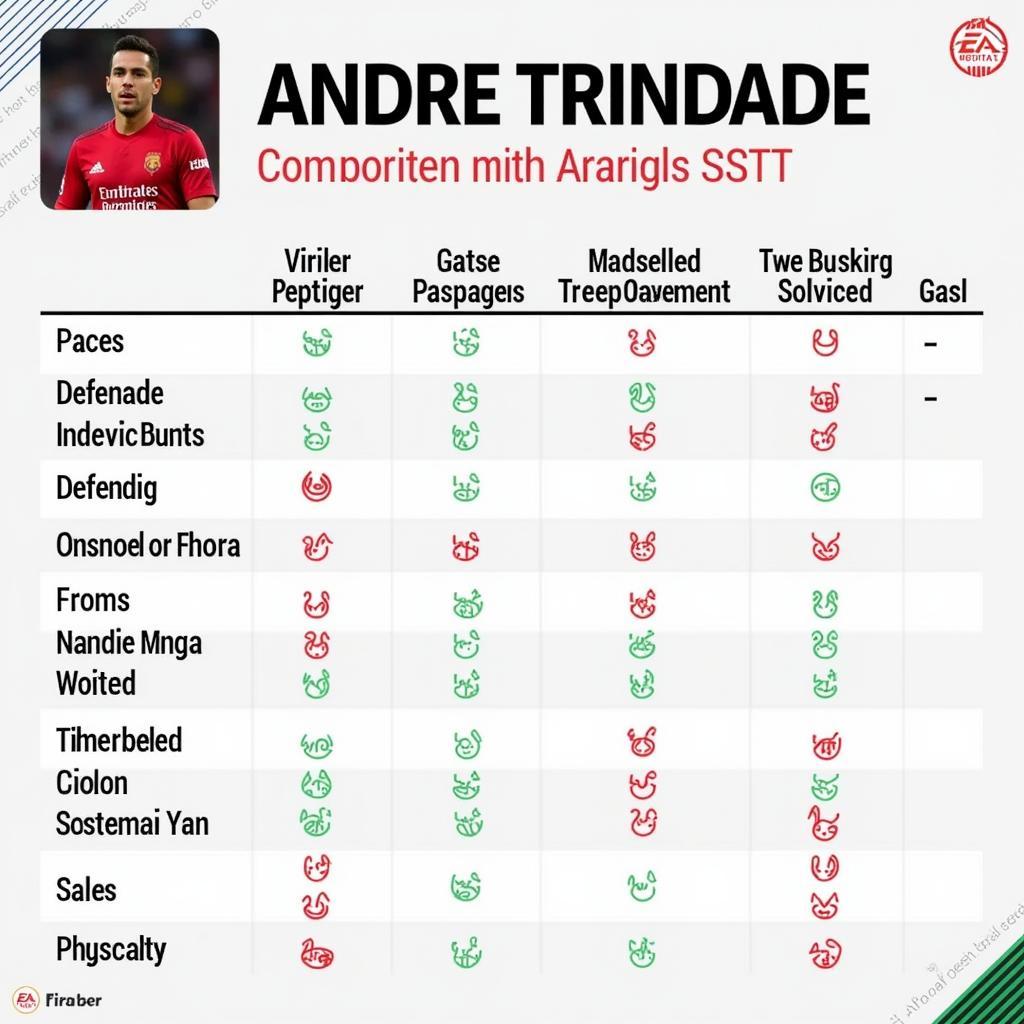 So sánh André Trindade với các tiền vệ khác trong FIFA 23