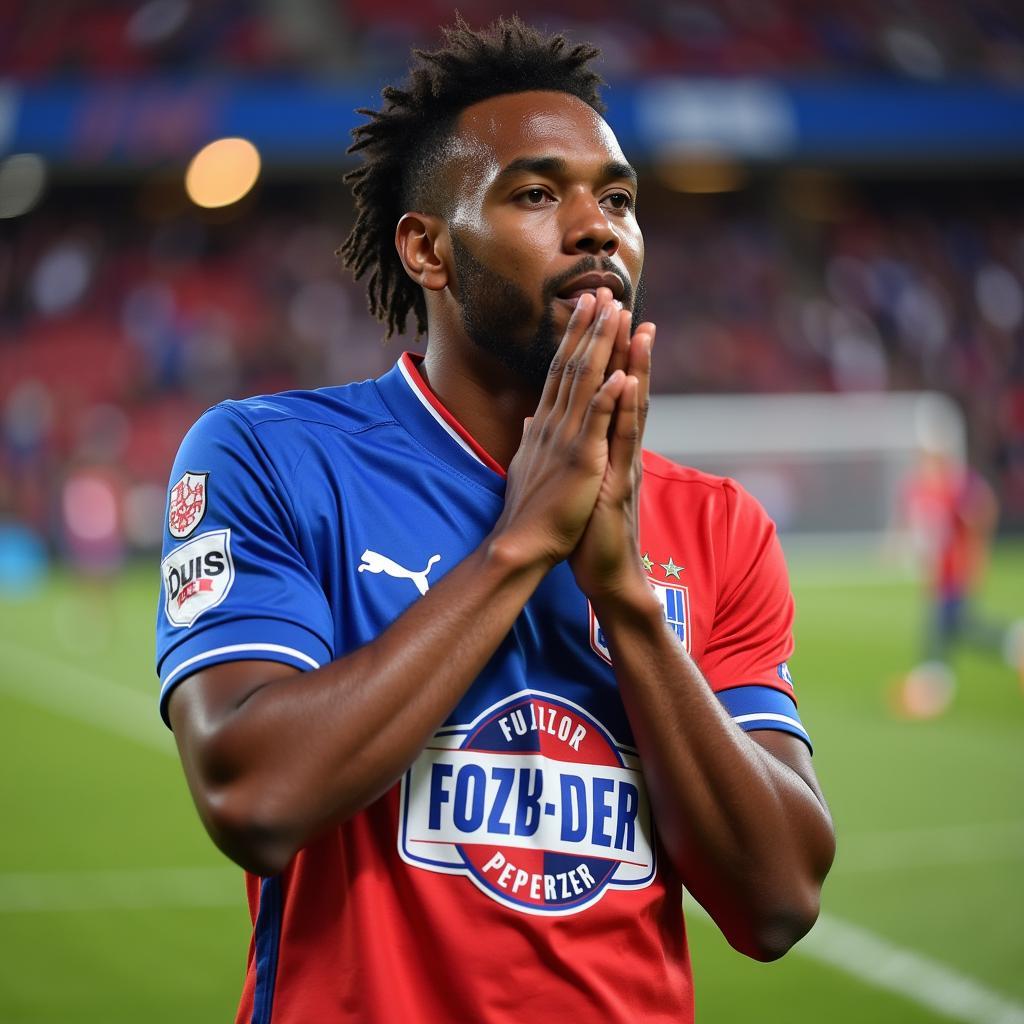 Ange Freddy Plumain trong màu áo Quevilly-Rouen