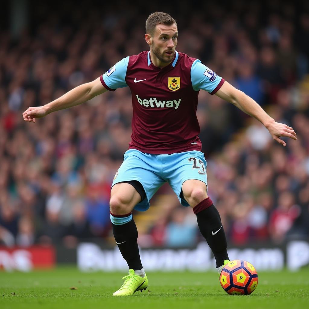 Ashley Barnes thi đấu cho Burnley