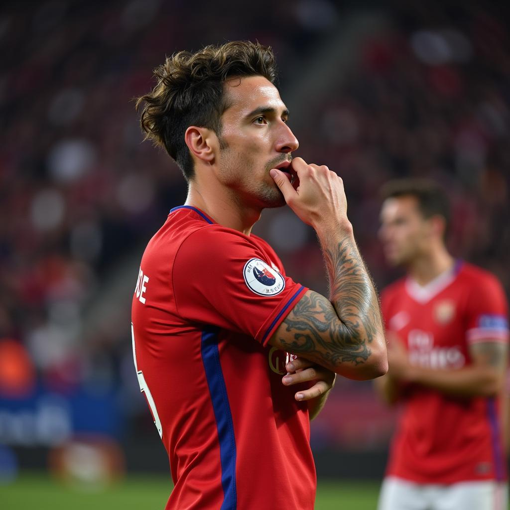 Hình ảnh Aymeric Laporte suy tư về tương lai sự nghiệp bóng đá của mình.