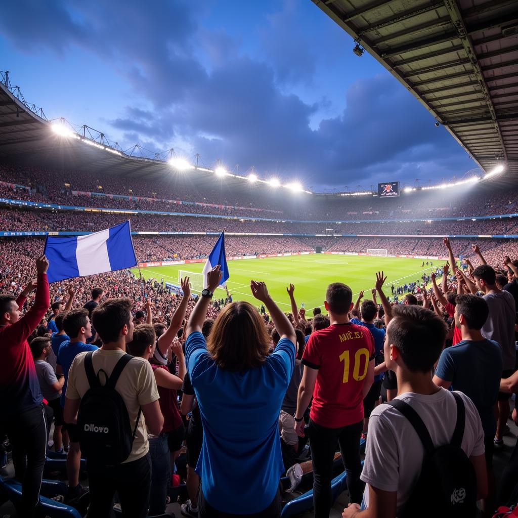 Cổ động viên cuồng nhiệt tại Bastia Stadium