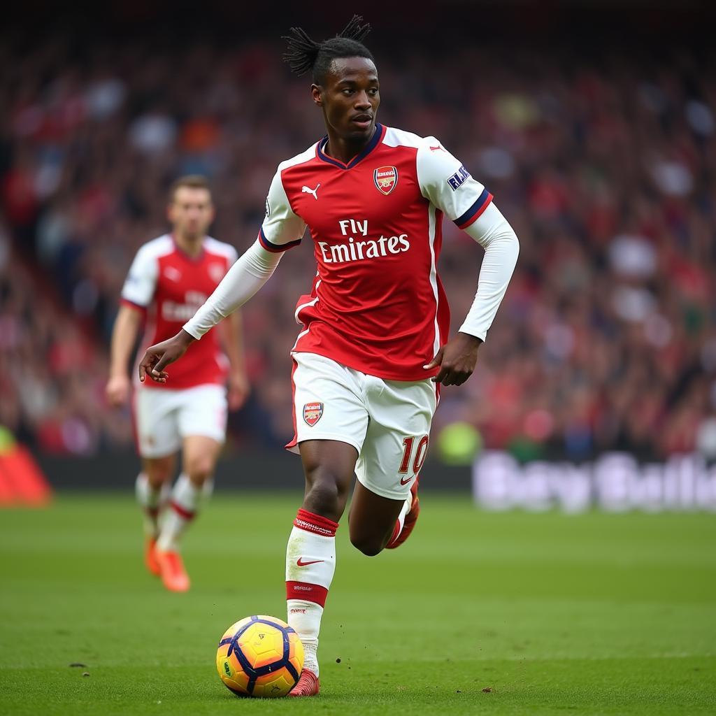 Bukayo Saka trong màu áo Arsenal