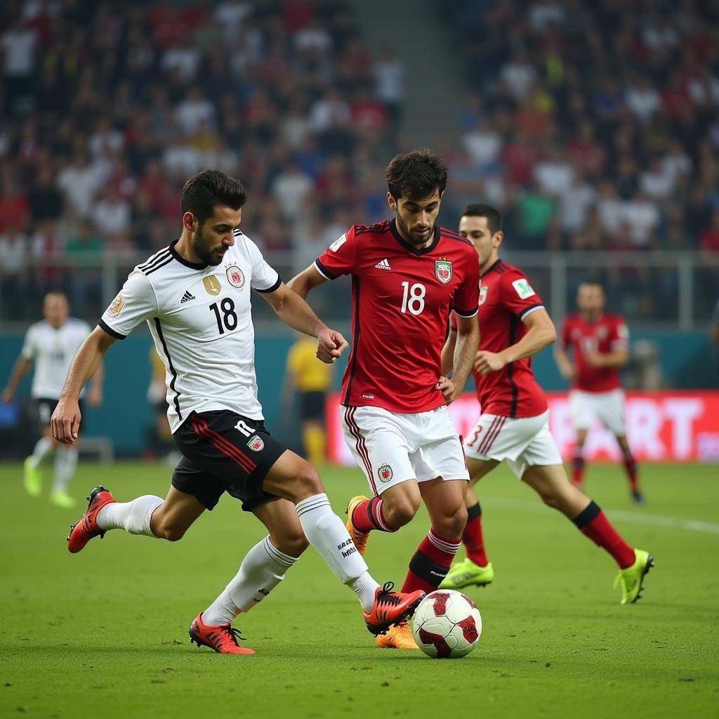 Các cầu thủ Iran thi đấu tại Azadi Stadium