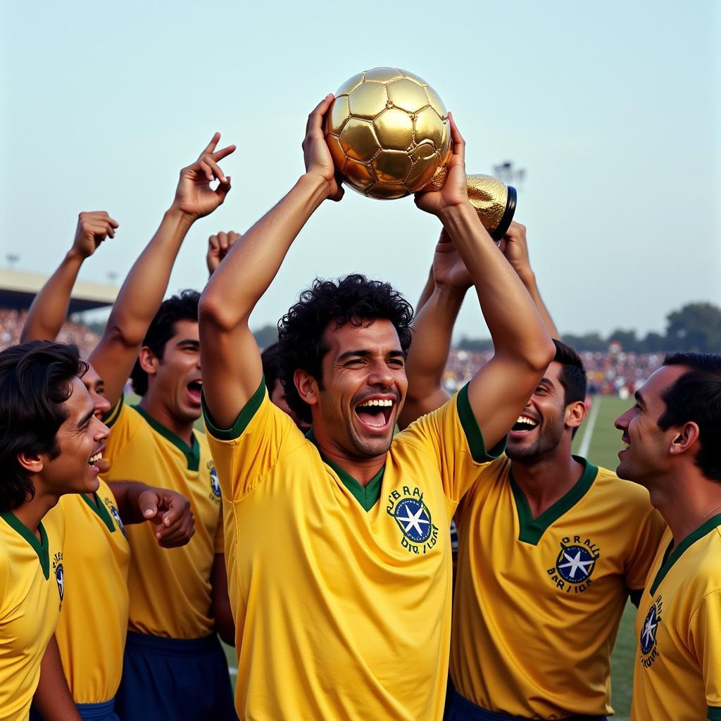 Carlos Alberto Pena nâng cup vô địch World Cup 1970