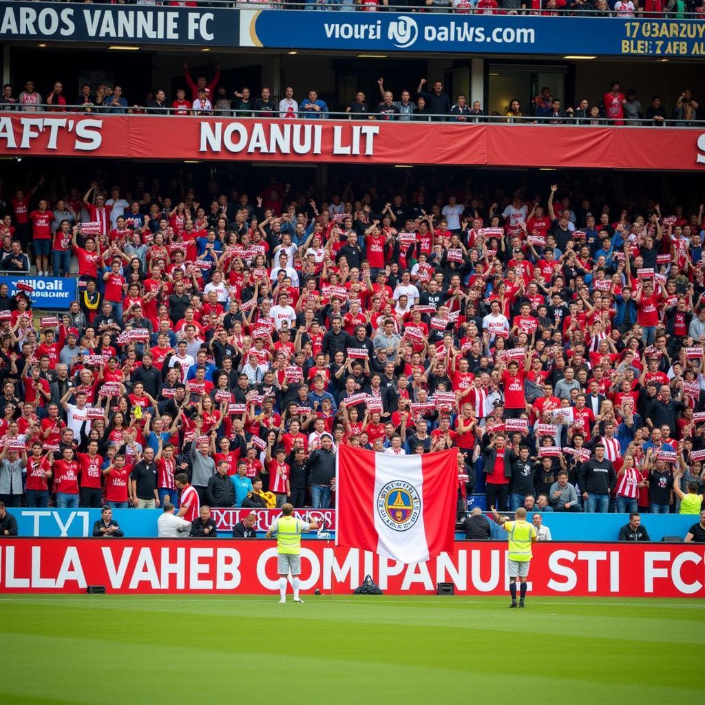 Cổ động viên Carlos Mannucci FC trên khán đài.