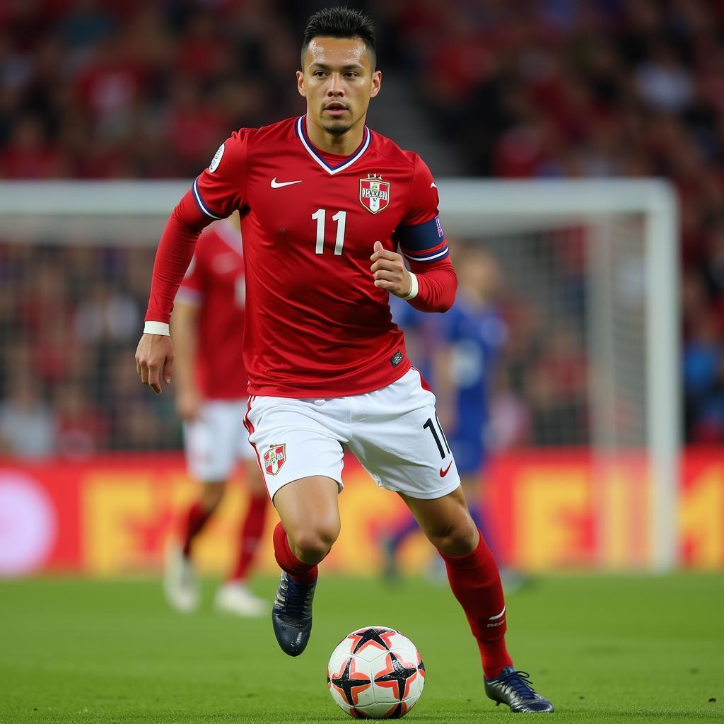 Christian Cueva trong màu áo đội tuyển Peru