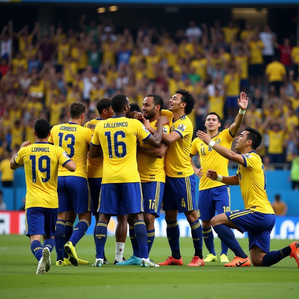 Club América players celebrating a historic championship win