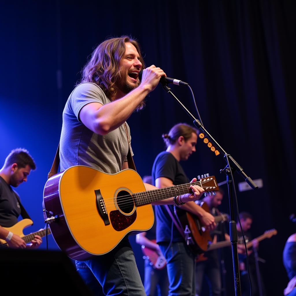 Cody Cannon performing with Whiskey Myers on stage