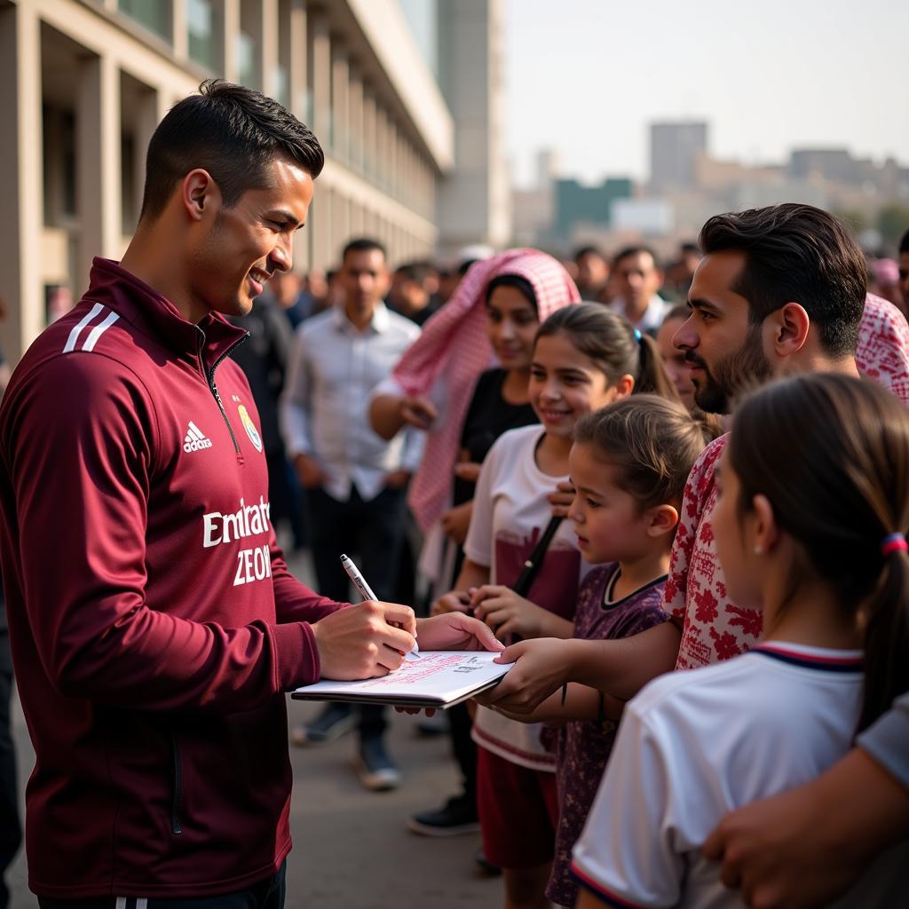 Cristiano Ronaldo giao lưu cùng người hâm mộ Al Raed