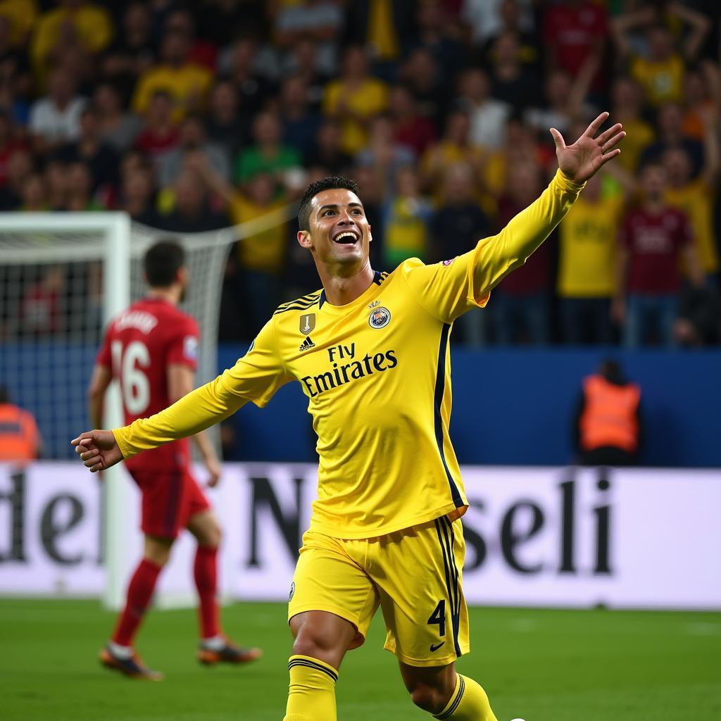 Cristiano Ronaldo ăn mừng bàn thắng cùng Noselli