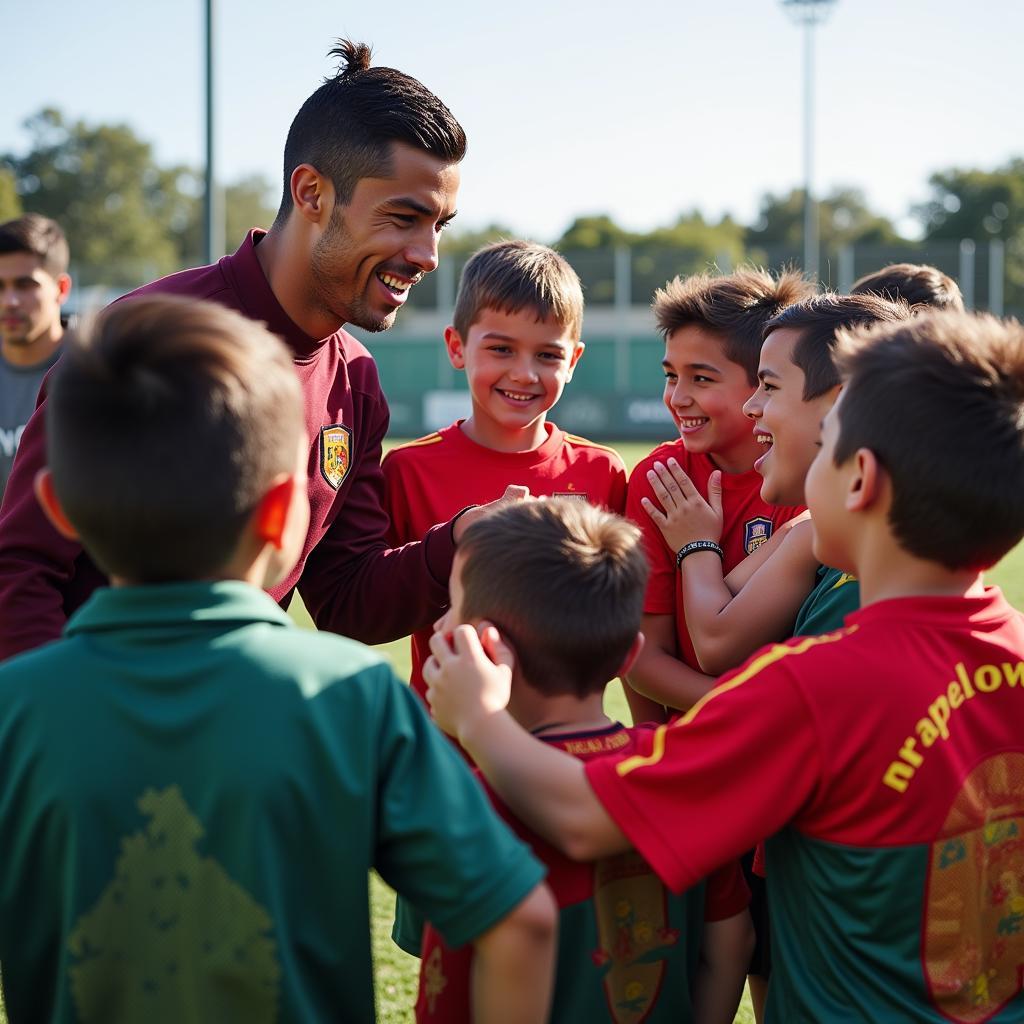 Cristiano Ronaldo truyền cảm hứng cho các cầu thủ trẻ
