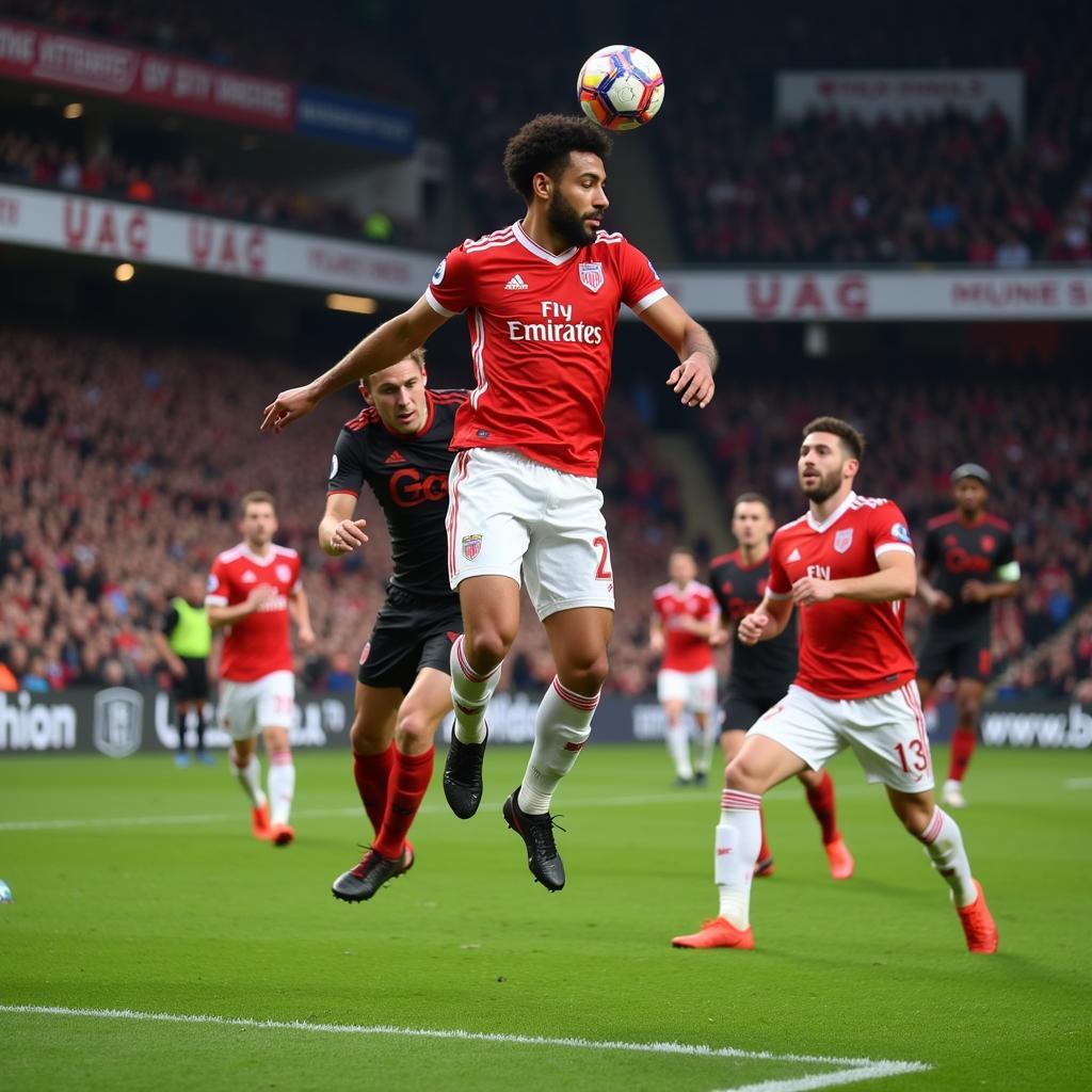 Curtis Jones Contesting an Aerial Ball