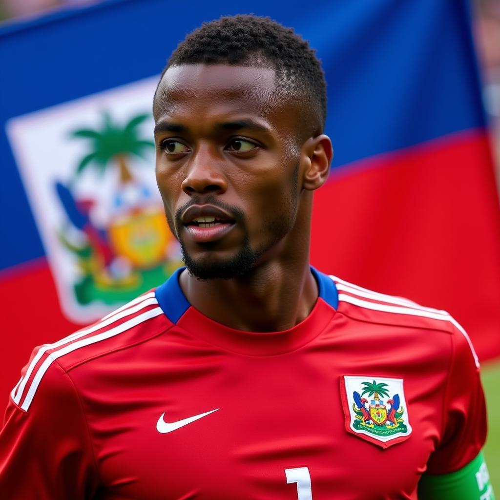 Derrick Etienne Jr trong màu áo đội tuyển quốc gia Haiti