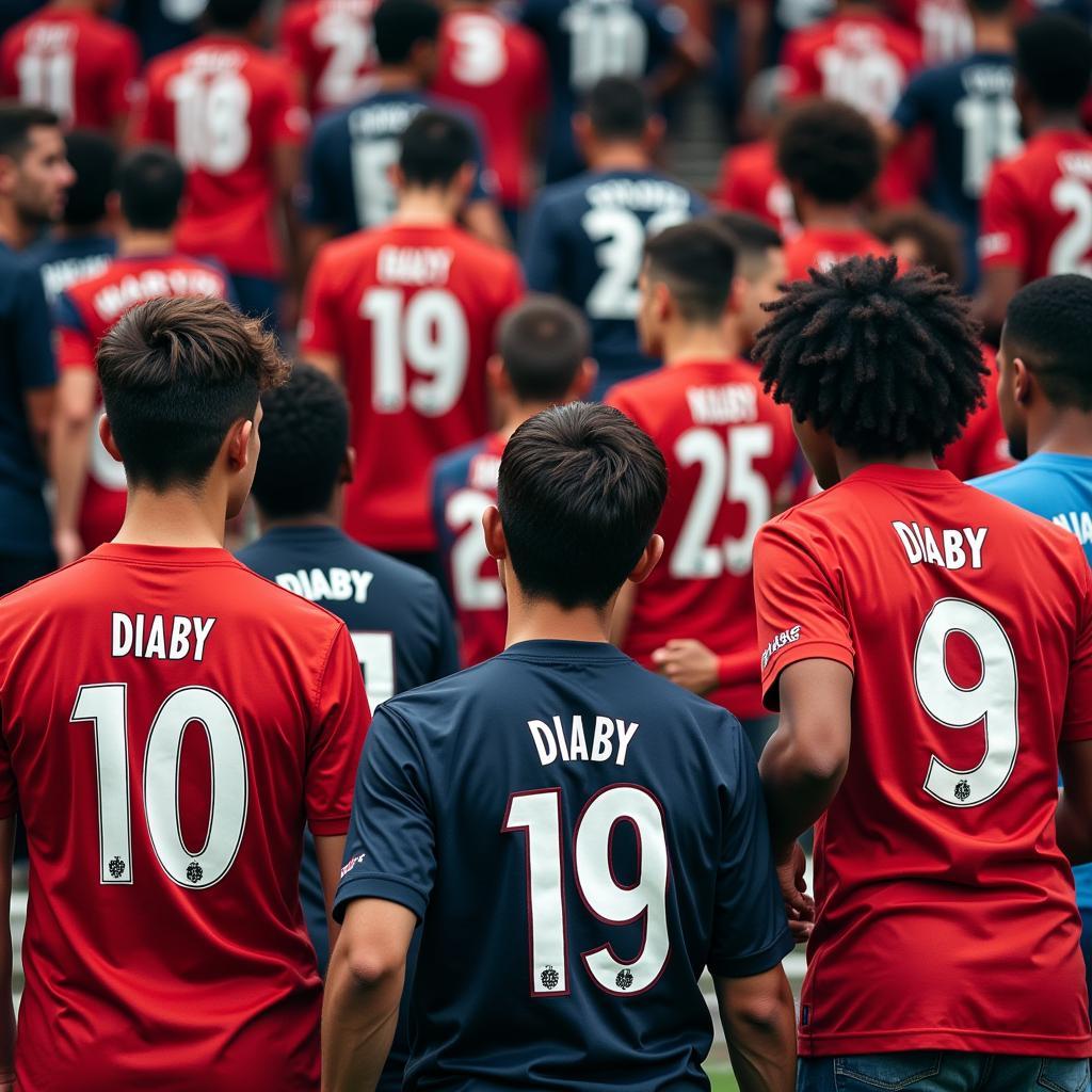 Người hâm mộ và áo đấu Diaby