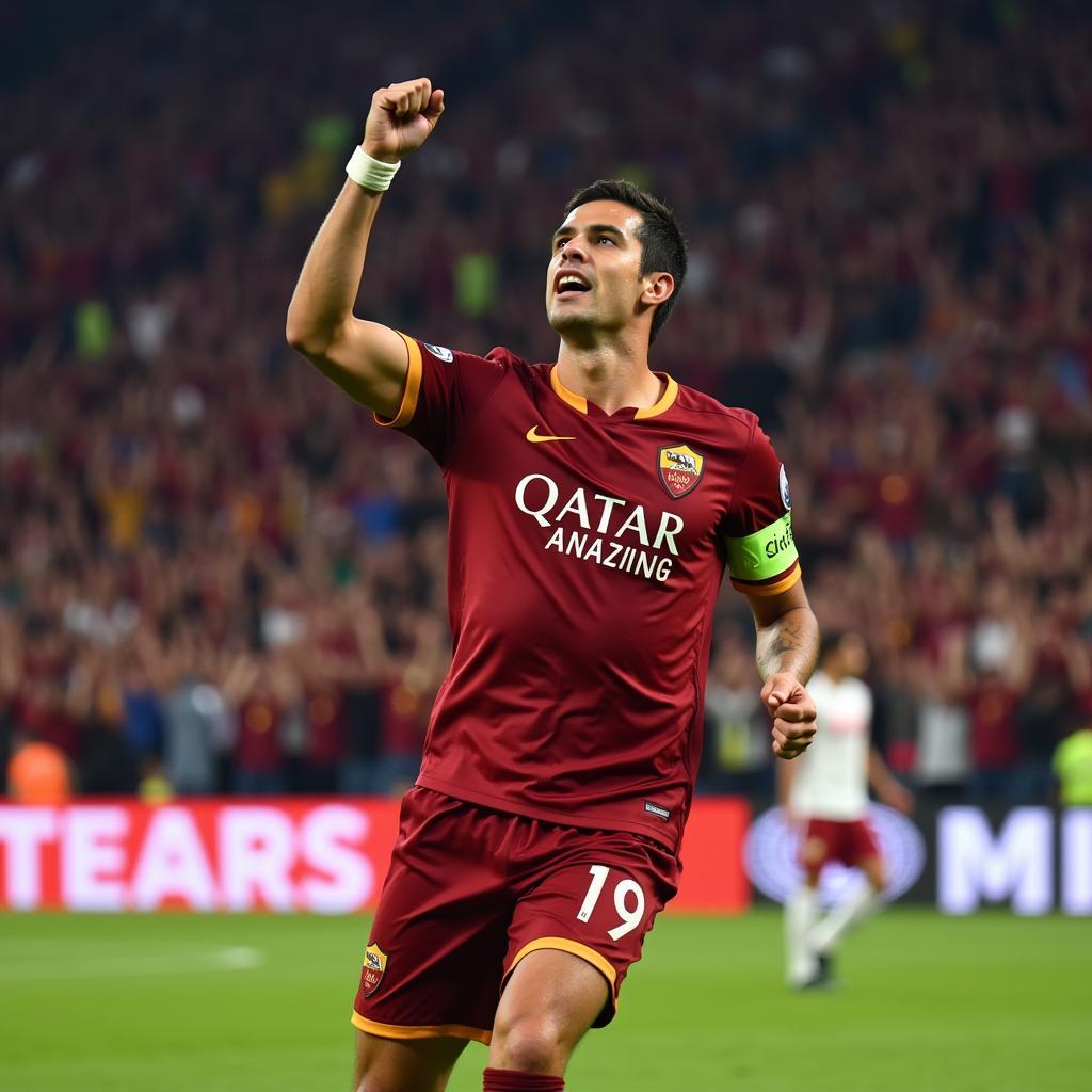 Diego Perotti ăn mừng bàn thắng trong màu áo Roma