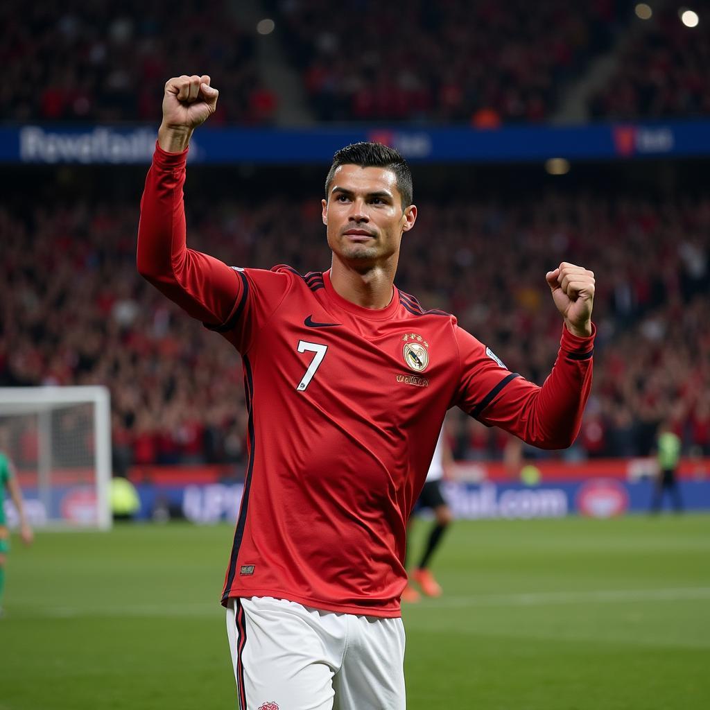 Cristiano Ronaldo thể hiện tinh thần chiến binh trên sân cỏ