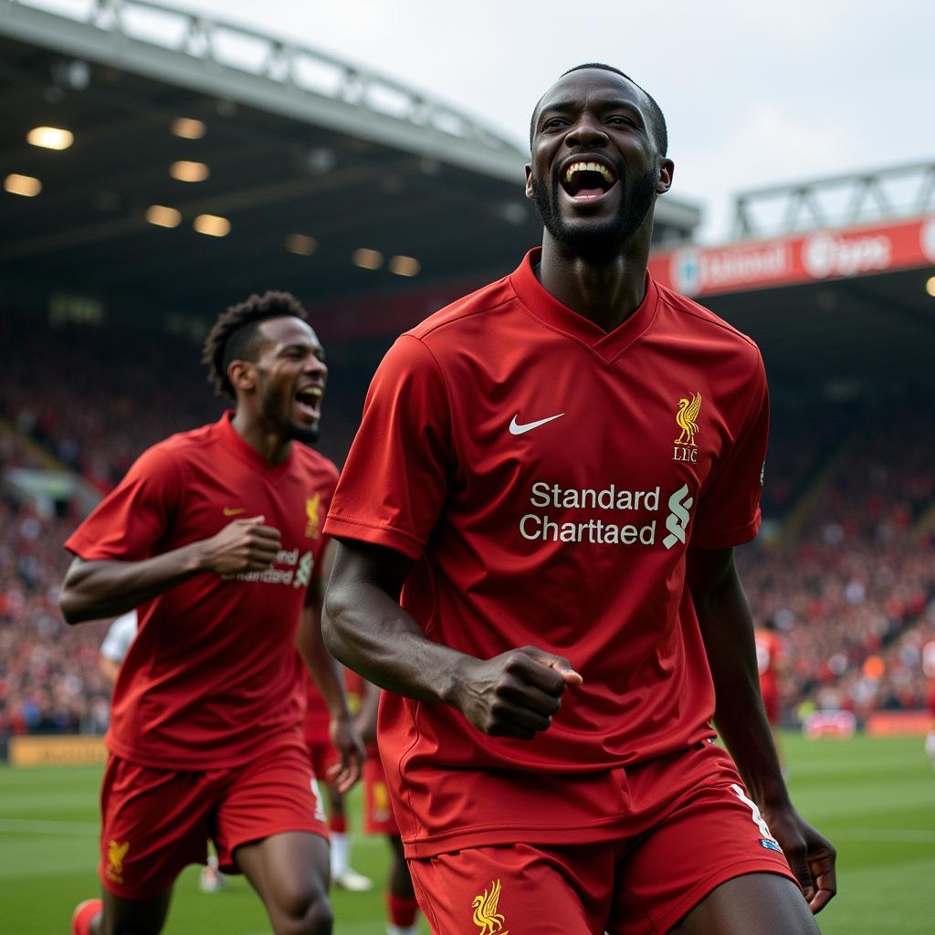 Djibril Cissé trong màu áo Liverpool