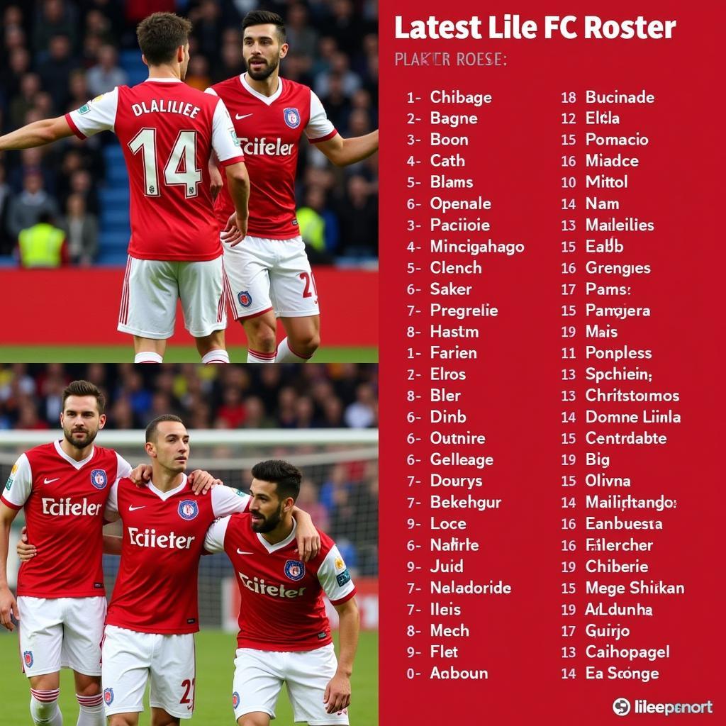 Đội hình Lille FC Roster mùa giải mới nhất