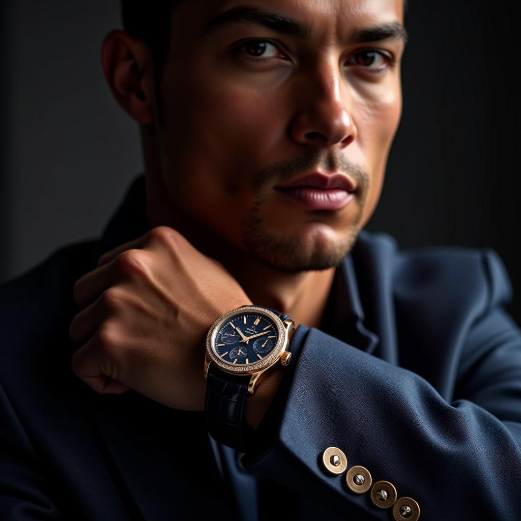 Cristiano Ronaldo đeo đồng hồ Piage sang trọng