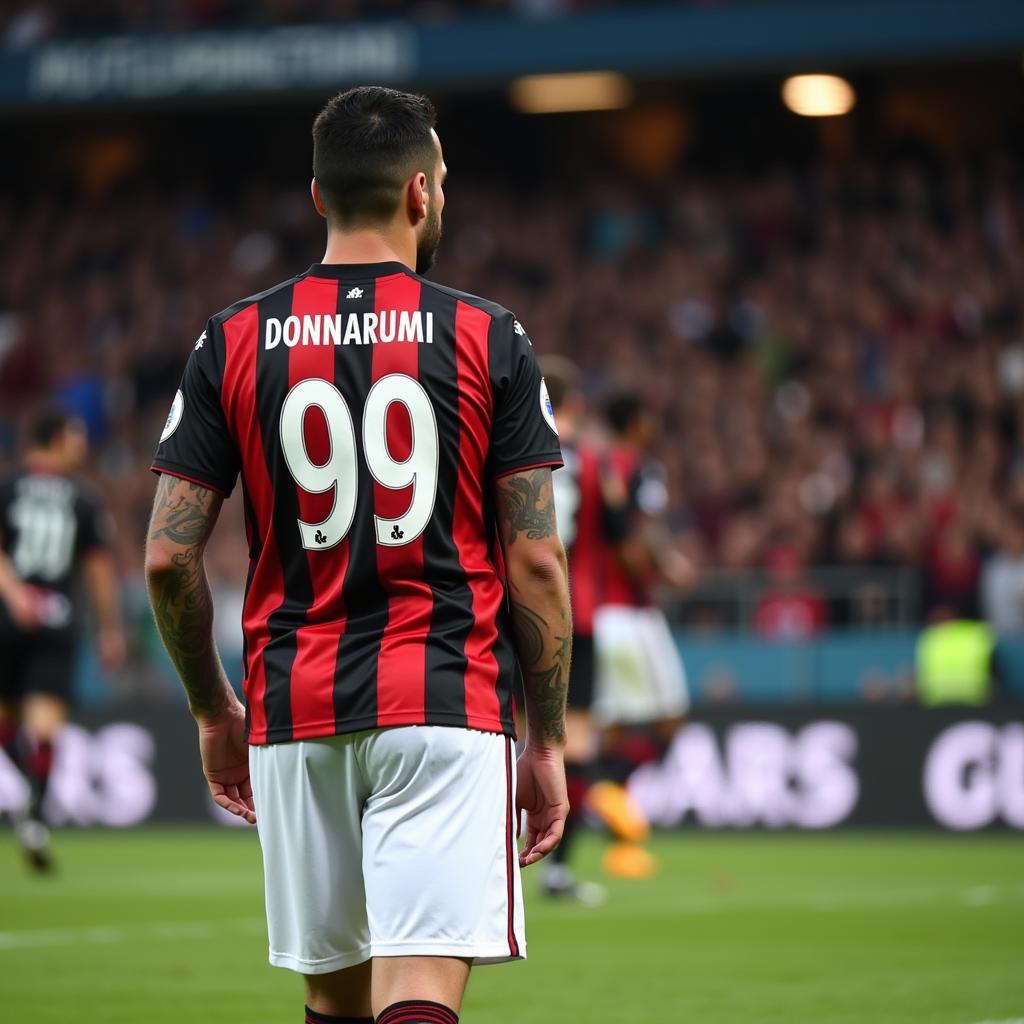Donnarumma trong màu áo AC Milan với số áo 99