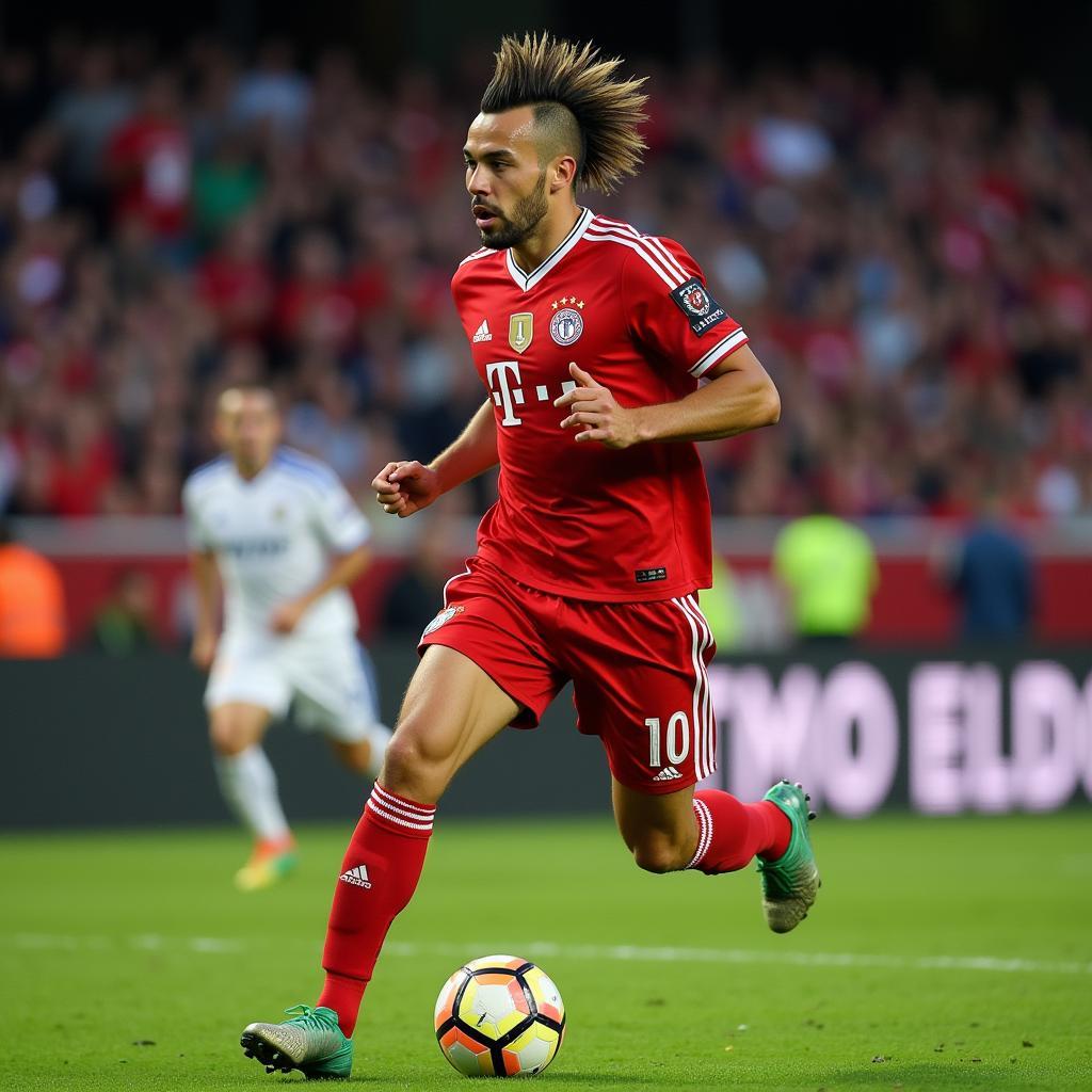 El Shaarawy thi đấu với kiểu tóc mohawk ấn tượng