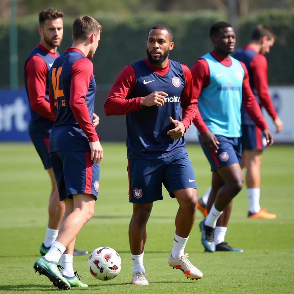 Ellis Harrison tập luyện cùng đồng đội