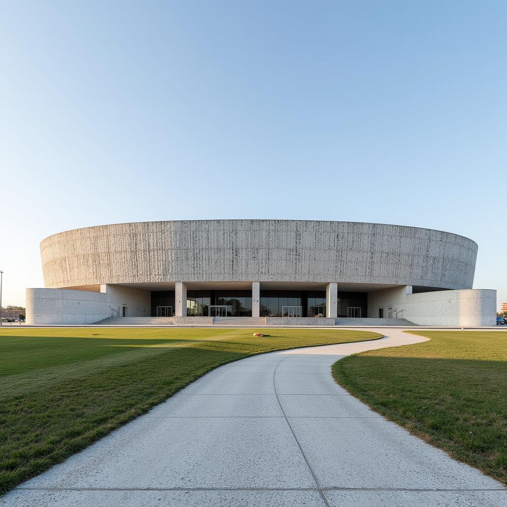 Hình ảnh bên ngoài sân vận động Estádio Cidade de Coimbra với kiến trúc hiện đại.