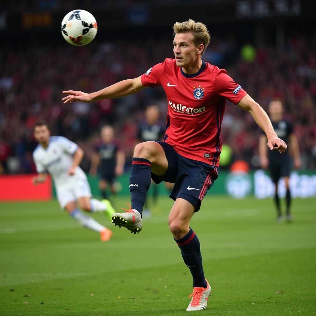 Felix Kroos chuyền bóng