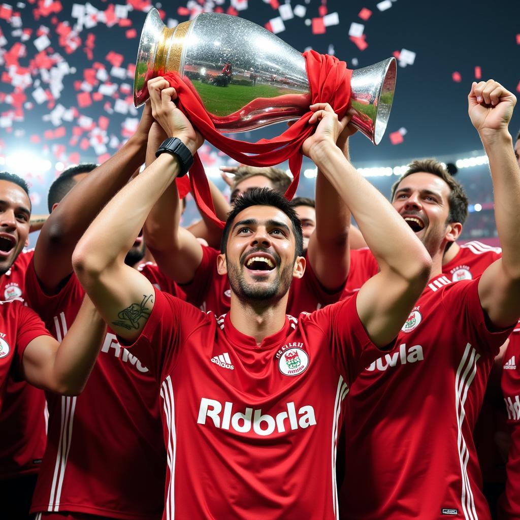 Fernando Meira trong màu áo Stuttgart, ăn mừng chức vô địch Bundesliga.