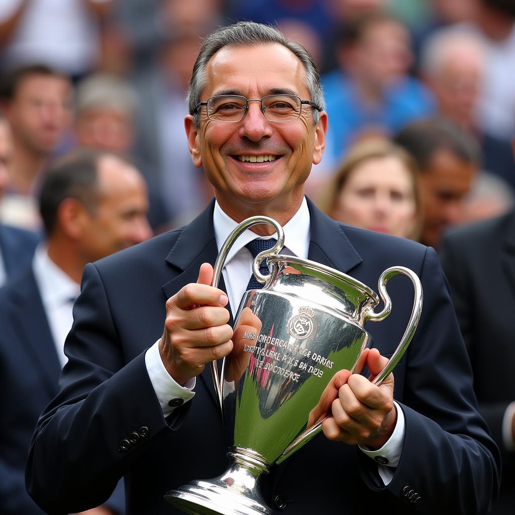 Florentino Perez Nâng Cao Chiếc Cúp Champions League
