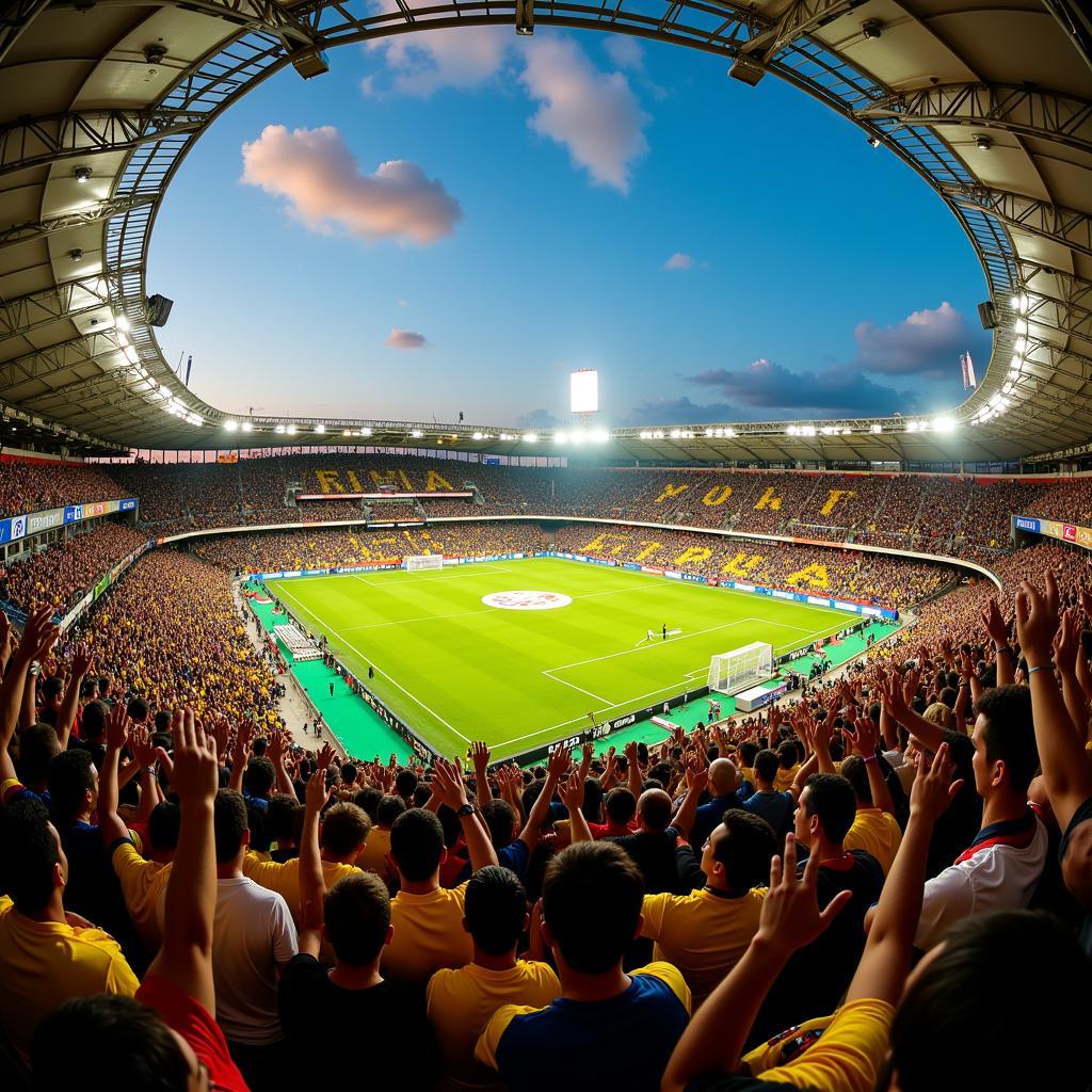 Cổ động viên cuồng nhiệt tại Fonte Nova Arena trong World Cup 2014