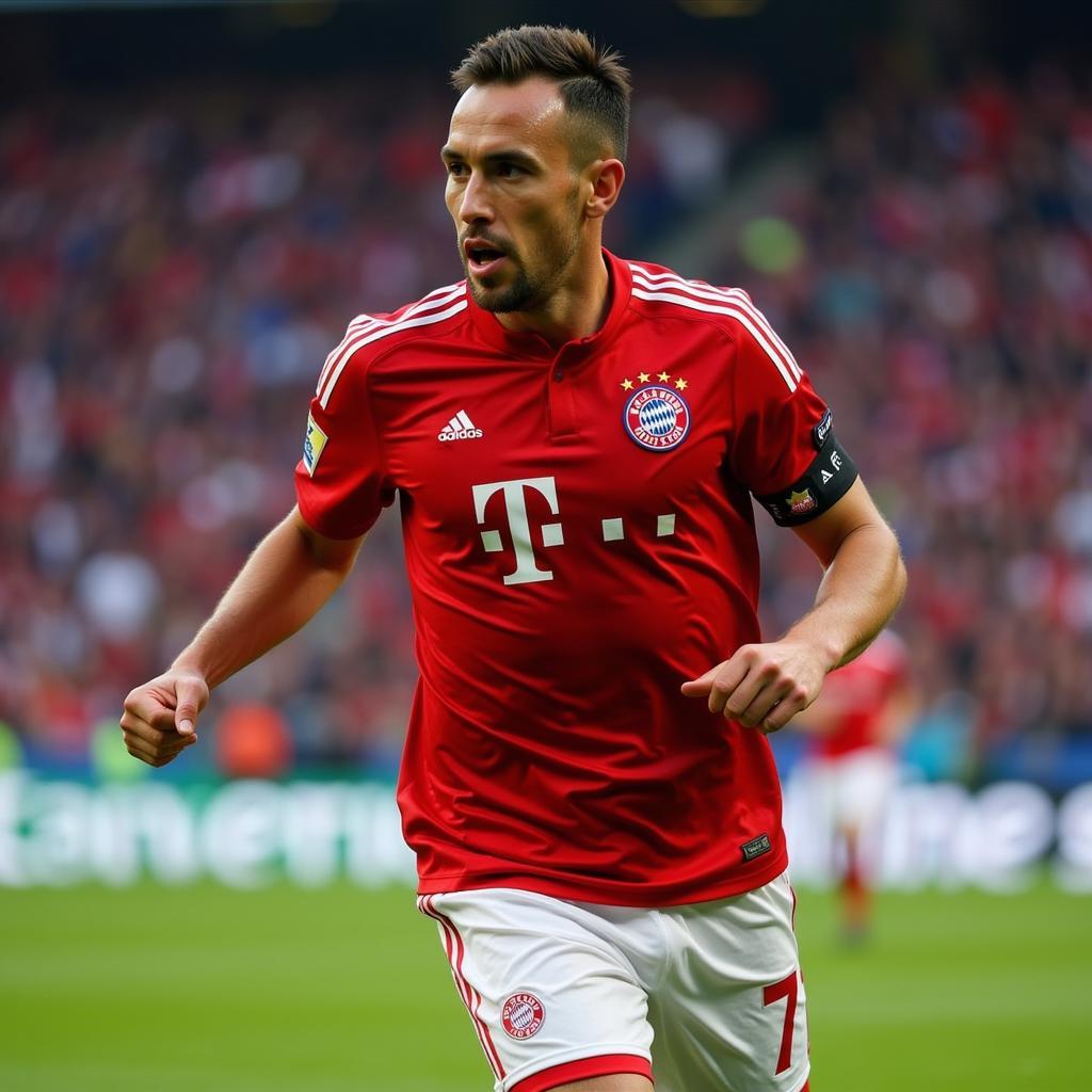 Franck Ribery in his Bayern Munich number 7 jersey.