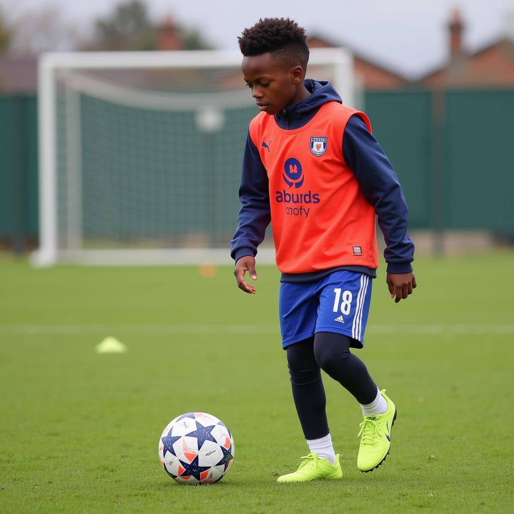 Frankie Musonda luyện tập tại học viện Luton Town