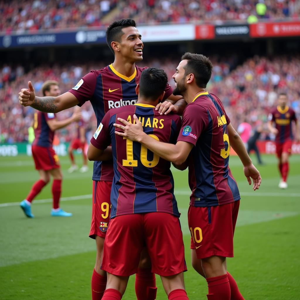 Gabriel Arce ăn mừng chiến thắng cùng đồng đội