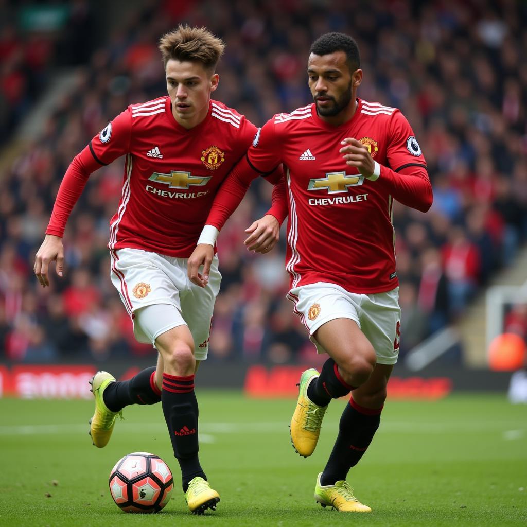 Garnacho và Bullaude kết hợp ăn ý tại Manchester United