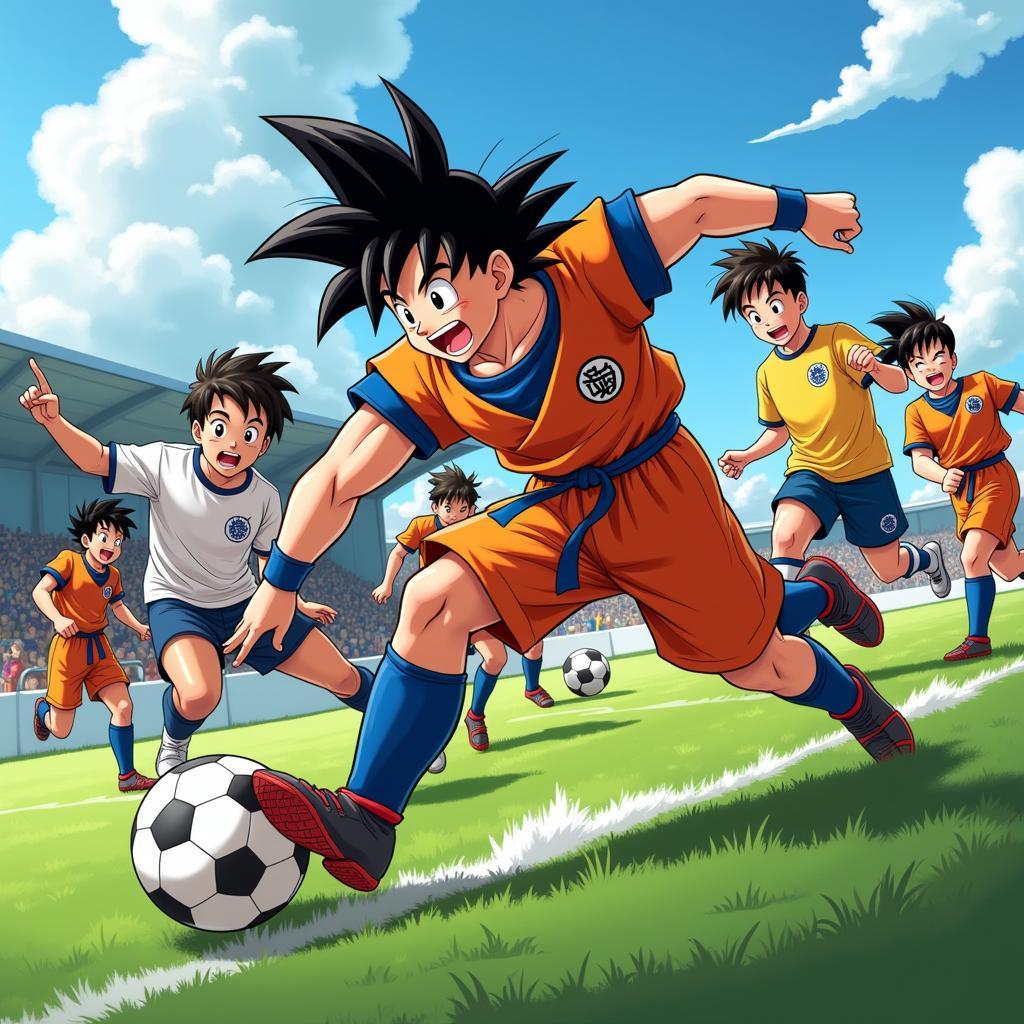 Goku Chiến Đấu Trên Sân Cỏ