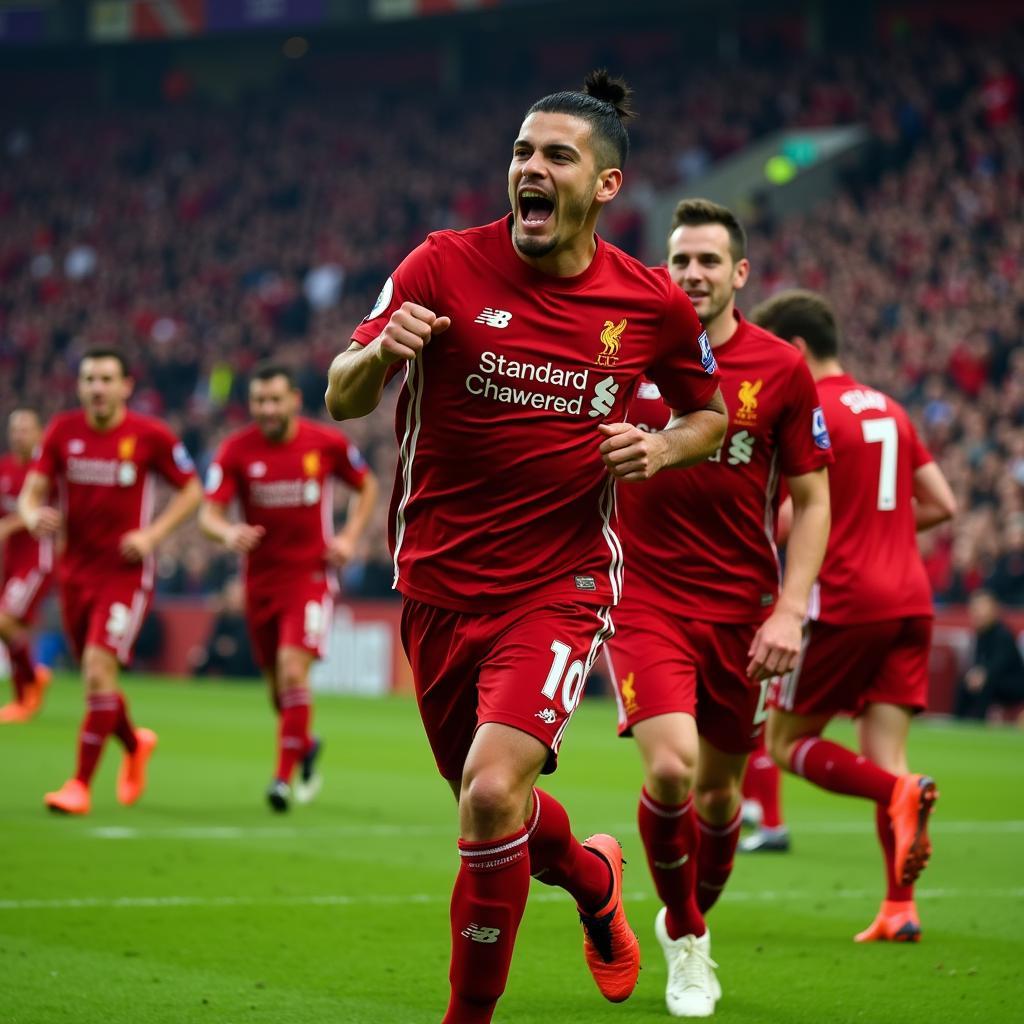 Guillermo Suarez ghi bàn cho Liverpool