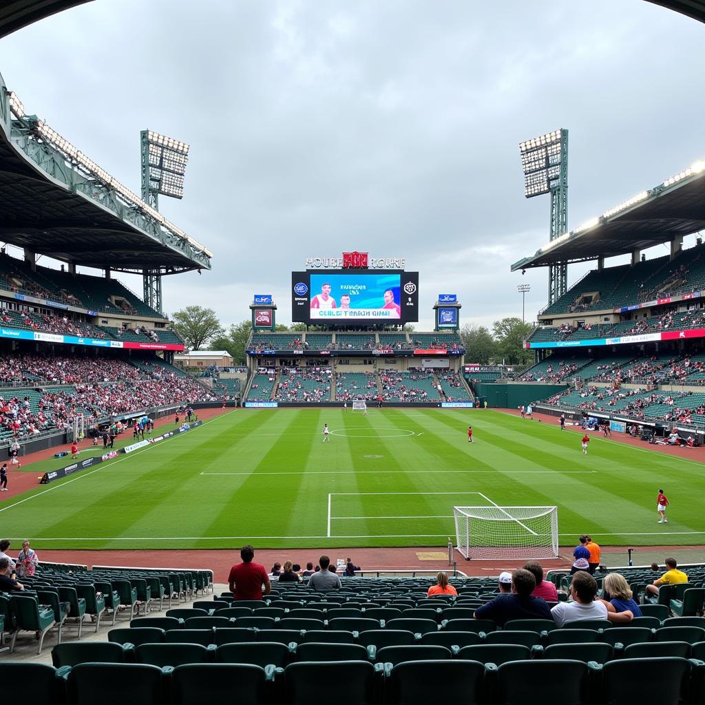 House Park Stadium ở Austin, Texas: Khán đài và sân cỏ