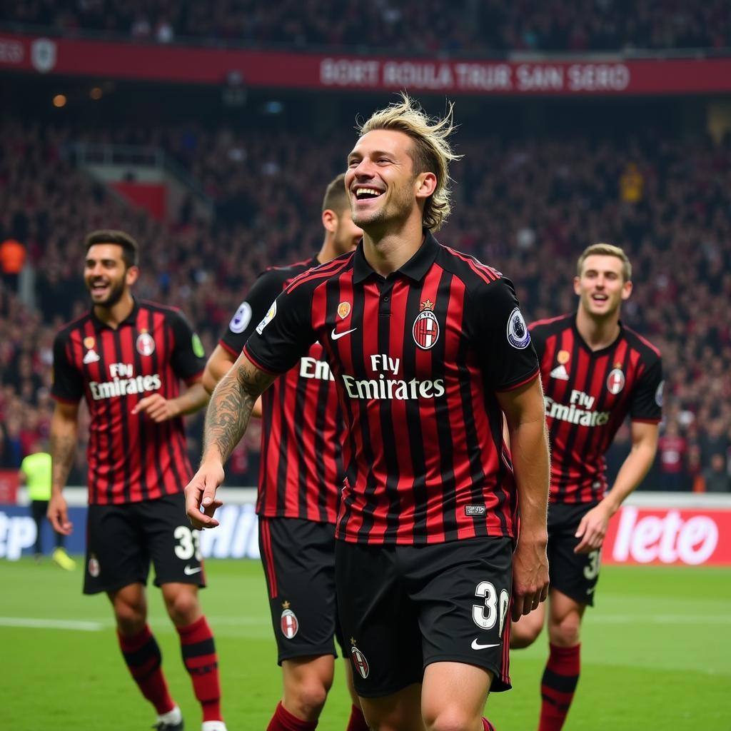 Ignazio Abate ăn mừng chiến thắng