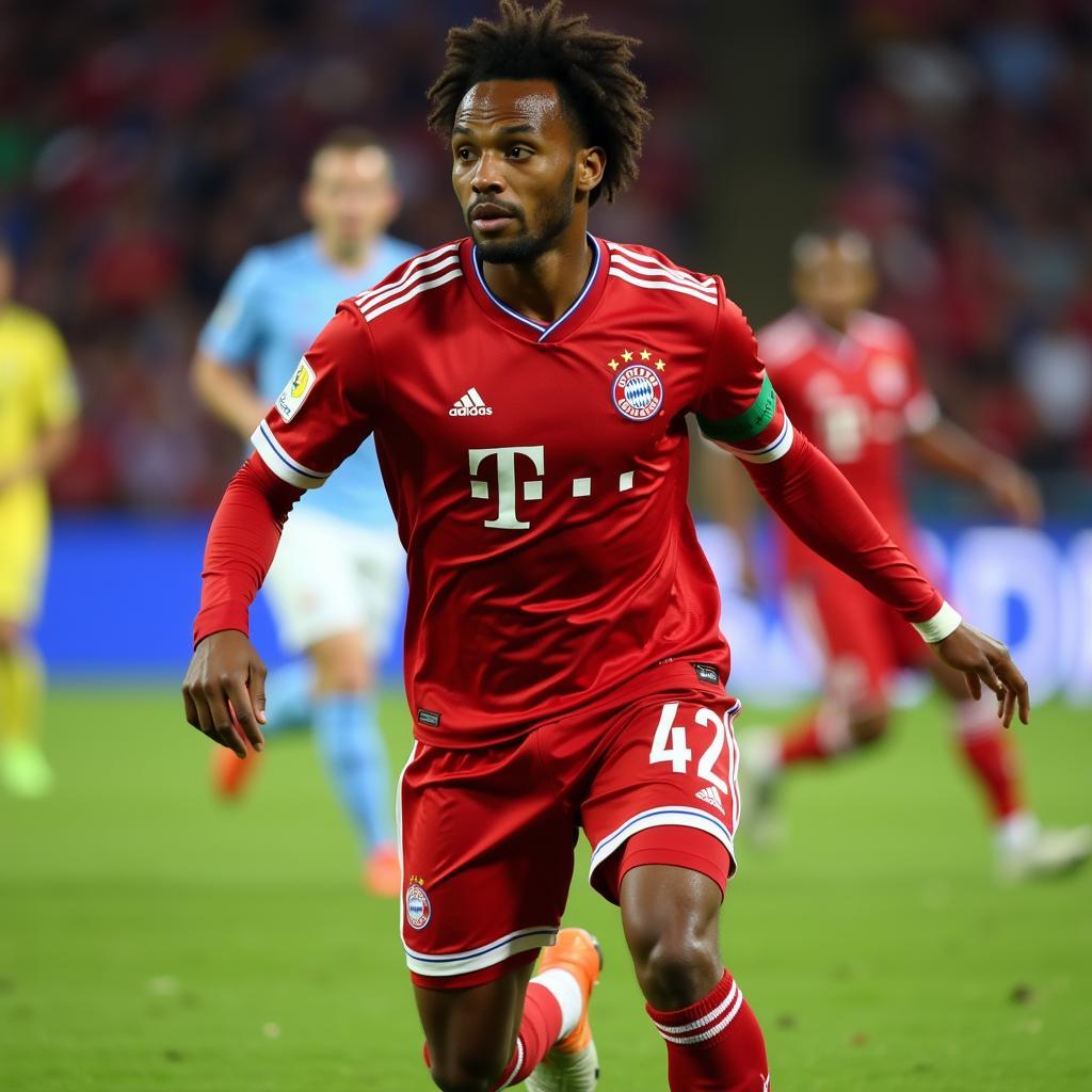 Jamal Musiala trong màu áo Bayern Munich với số 42