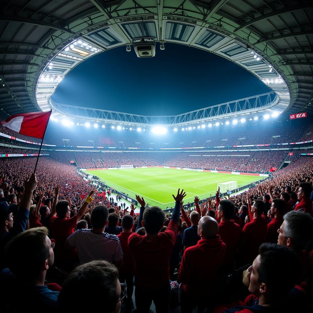 Khán đài đông nghịt người hâm mộ tại James M. Shuart Stadium