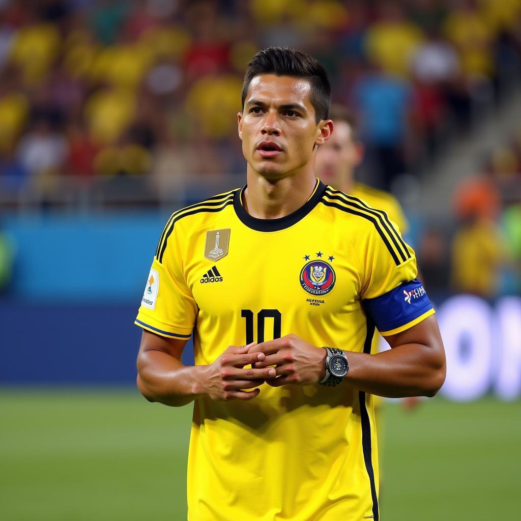 James Rodriguez captaining the Colombian national team