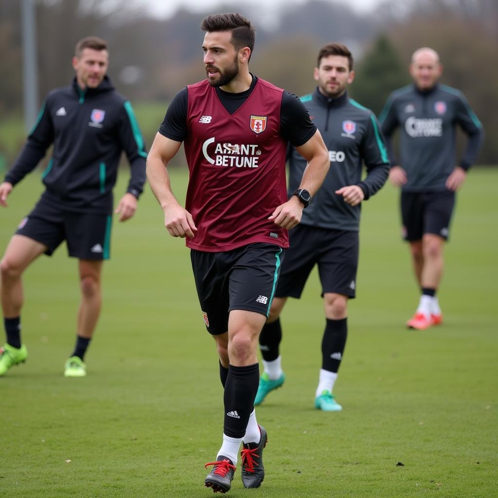 Jed Brown training with Crawley Town