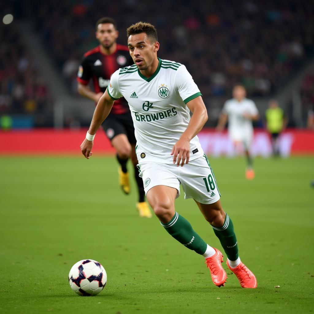 Jérôme Roussillon tấn công trong màu áo Wolfsburg