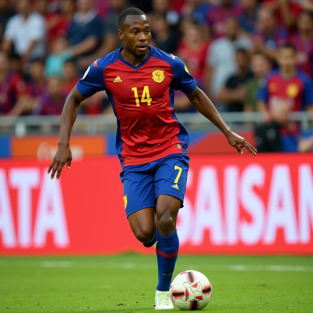 John Antwi trong màu áo Đồng Tâm Long An