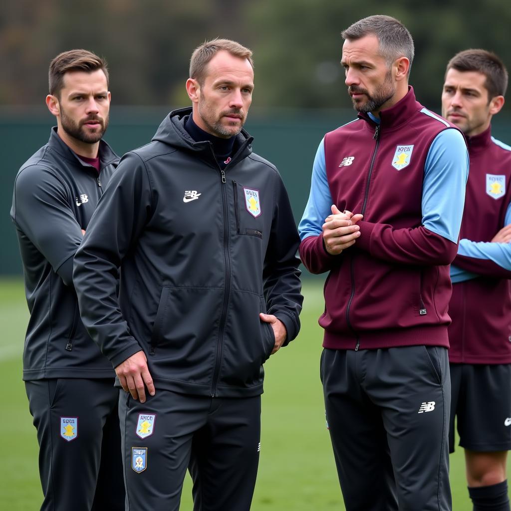 John Terry thảo luận chiến thuật cùng ban huấn luyện Aston Villa